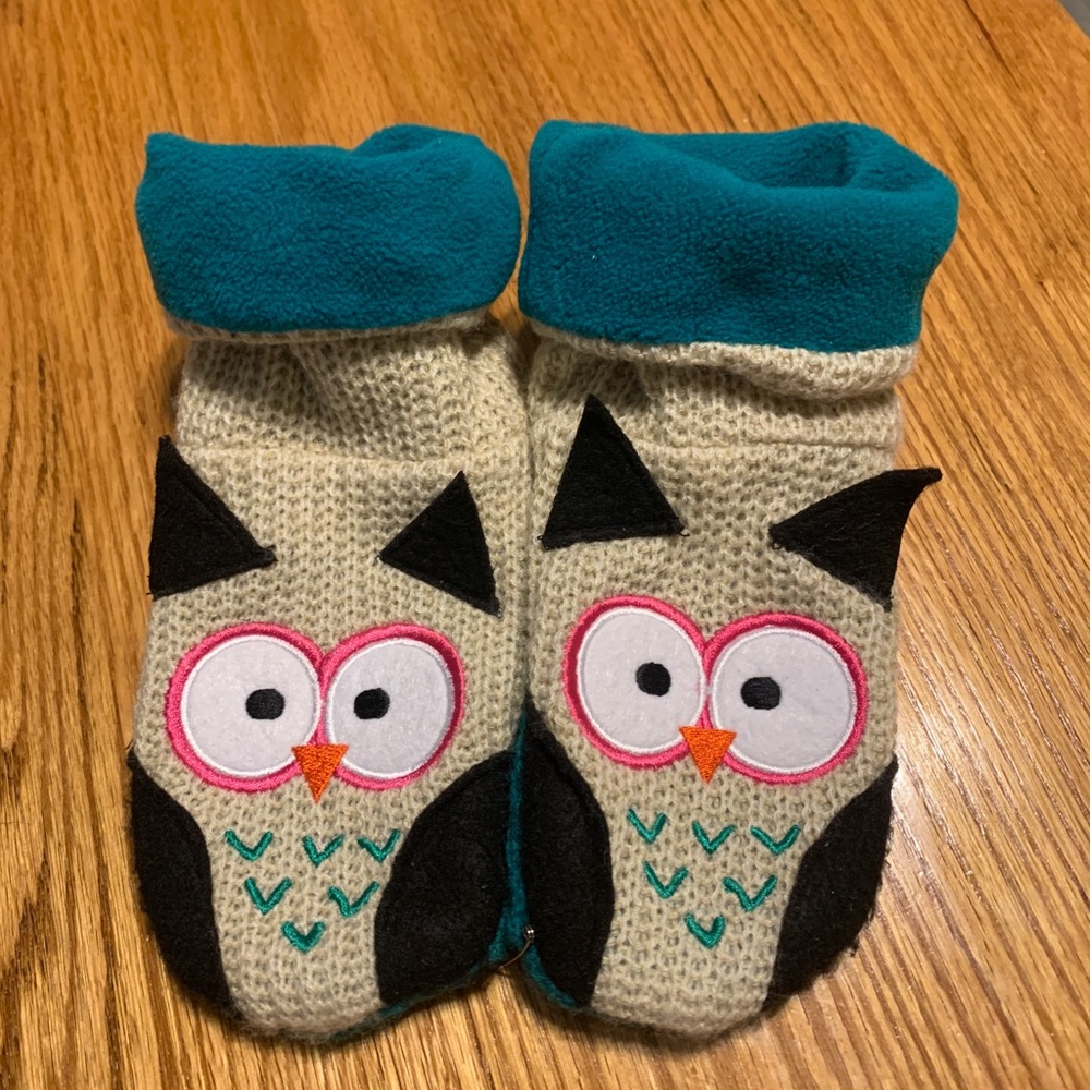 Lazy One Woodland Owl Slippers Sz M KIDS 10/12